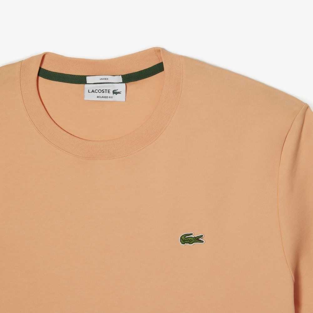 Lacoste Crew Neck Organic Cotton T-Shirt Light Orange | HLS-069351