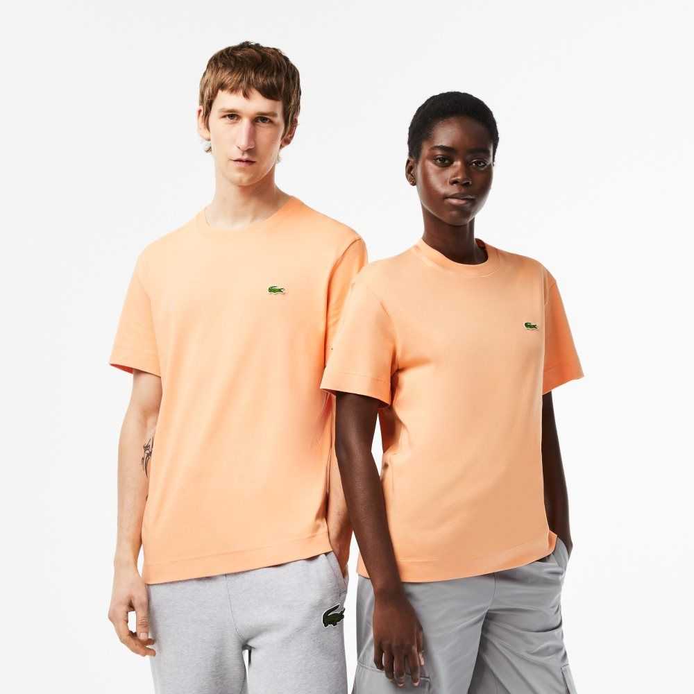 Lacoste Crew Neck Organic Cotton T-Shirt Light Orange | HLS-069351