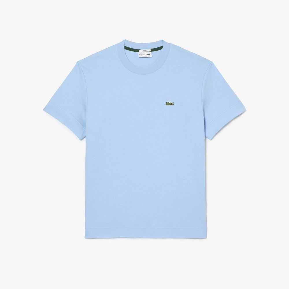 Lacoste Crew Neck Organic Cotton T-Shirt Blue | LKG-508316