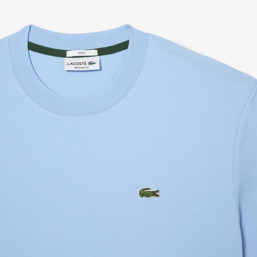 Lacoste Crew Neck Organic Cotton T-Shirt Blue | LKG-508316