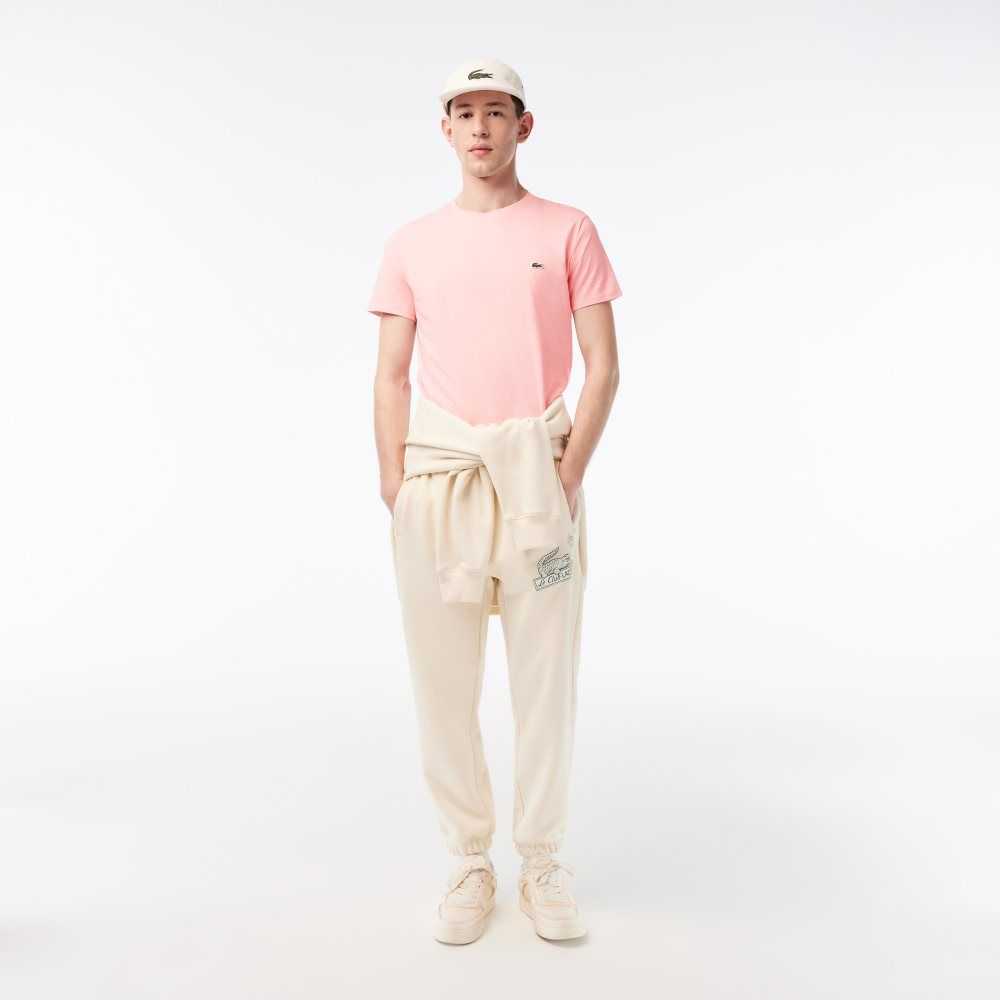 Lacoste Crew Neck Pima Cotton Jersey T-Shirt Pink | BCH-813576