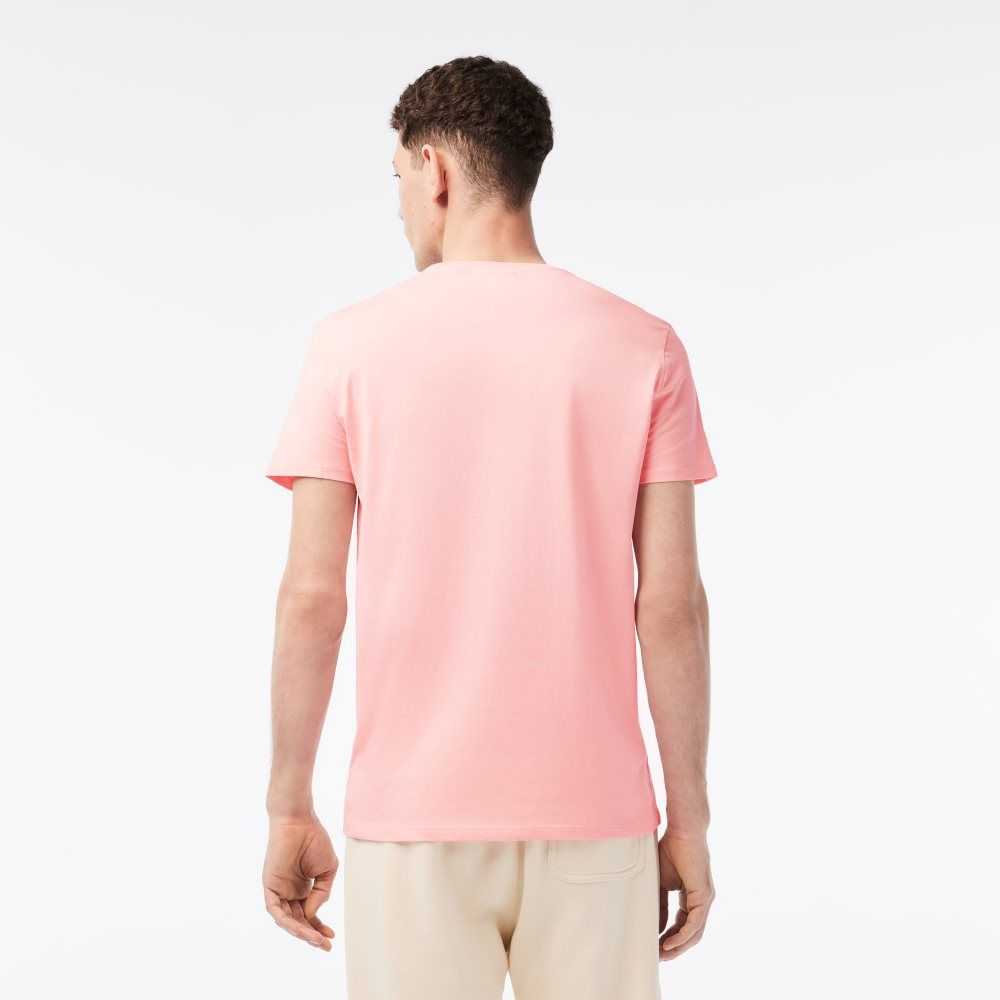 Lacoste Crew Neck Pima Cotton Jersey T-Shirt Pink | BCH-813576