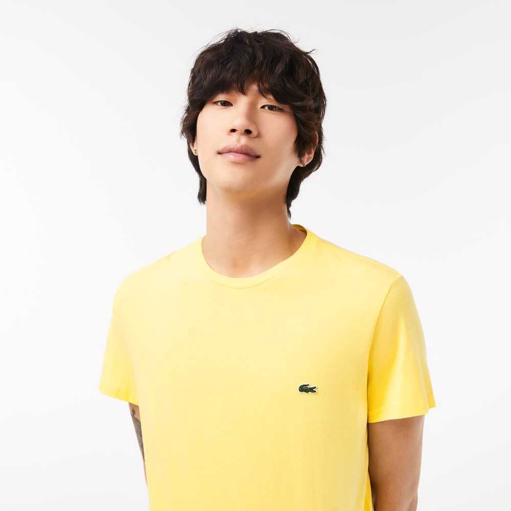 Lacoste Crew Neck Pima Cotton Jersey T-Shirt Yellow | EBR-802756