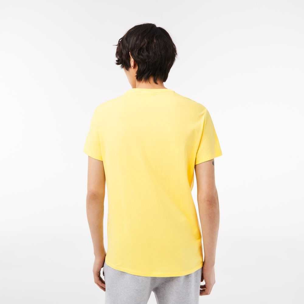 Lacoste Crew Neck Pima Cotton Jersey T-Shirt Yellow | EBR-802756