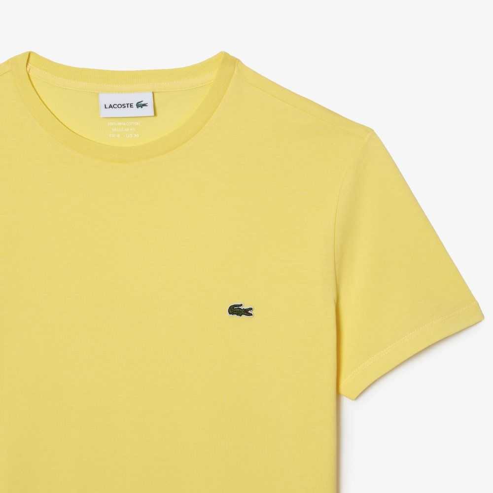 Lacoste Crew Neck Pima Cotton Jersey T-Shirt Yellow | EBR-802756