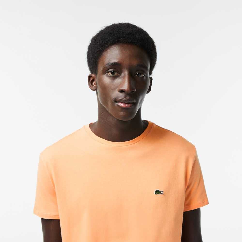 Lacoste Crew Neck Pima Cotton Jersey T-Shirt Light Orange | FRG-154782