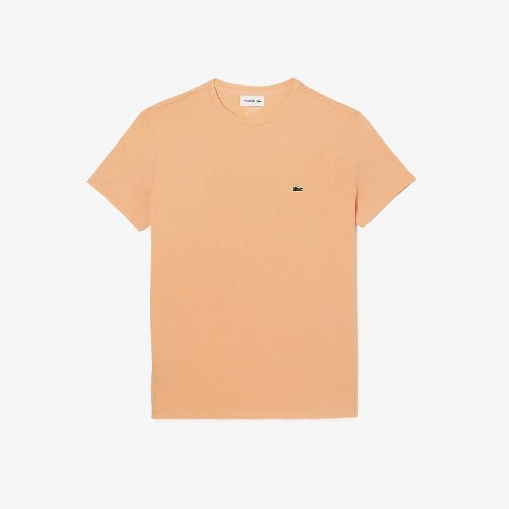 Lacoste Crew Neck Pima Cotton Jersey T-Shirt Light Orange | FRG-154782