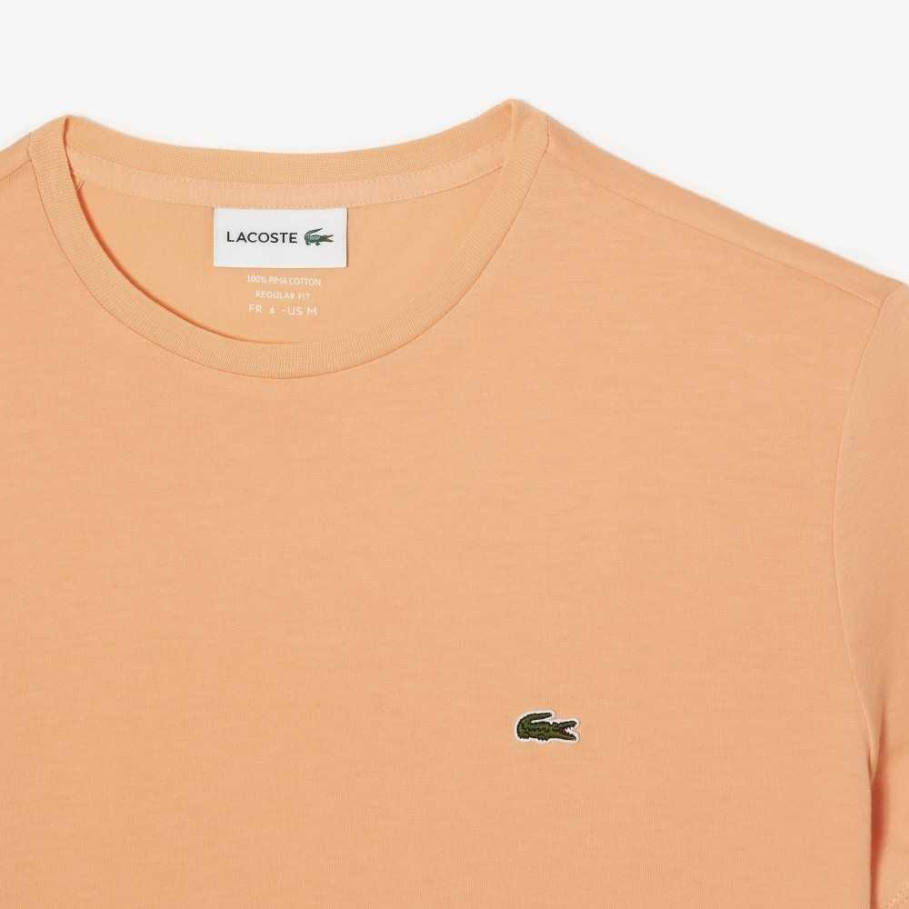 Lacoste Crew Neck Pima Cotton Jersey T-Shirt Light Orange | FRG-154782