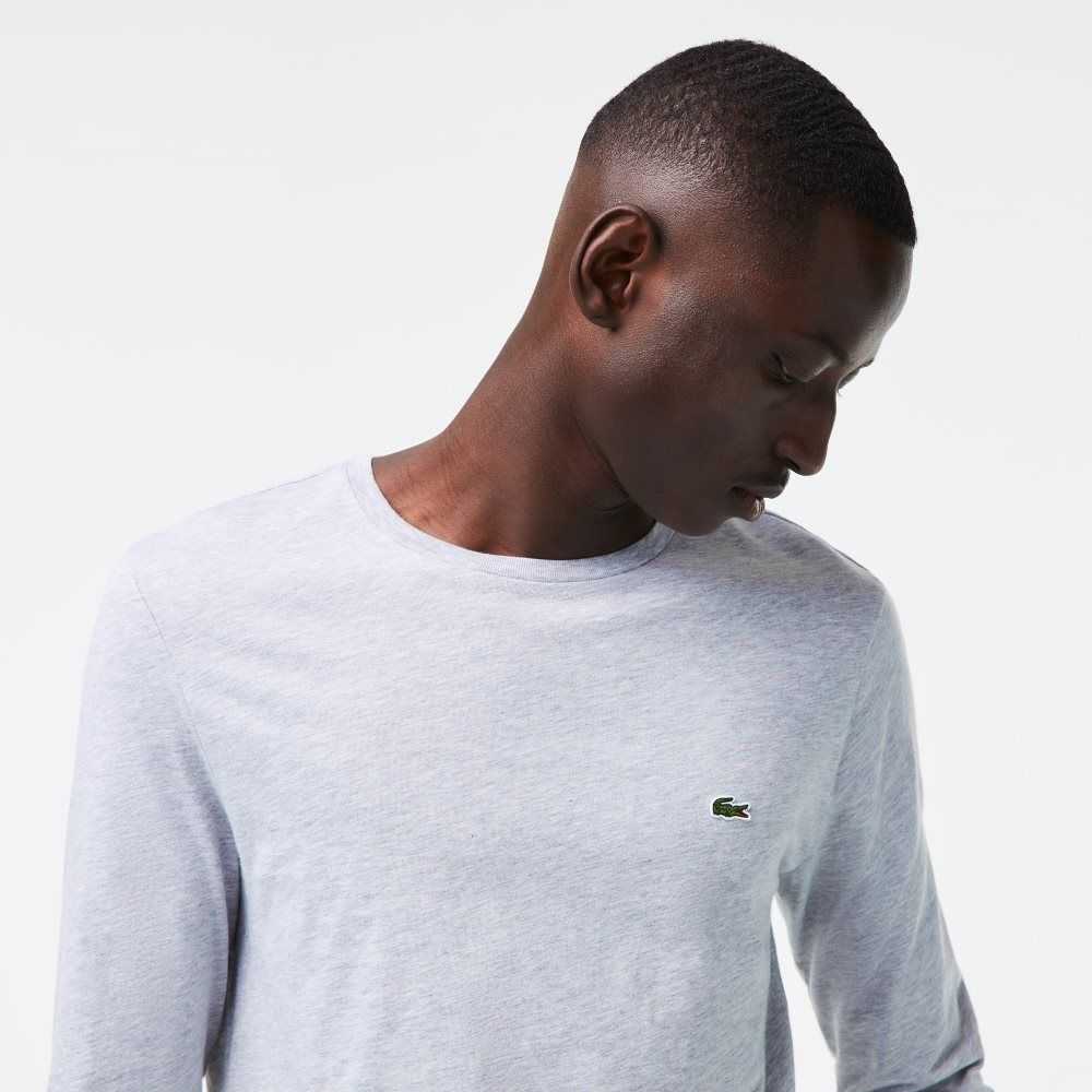 Lacoste Crew Neck Pima Cotton Jersey T-Shirt Grey Chine | GWI-596132