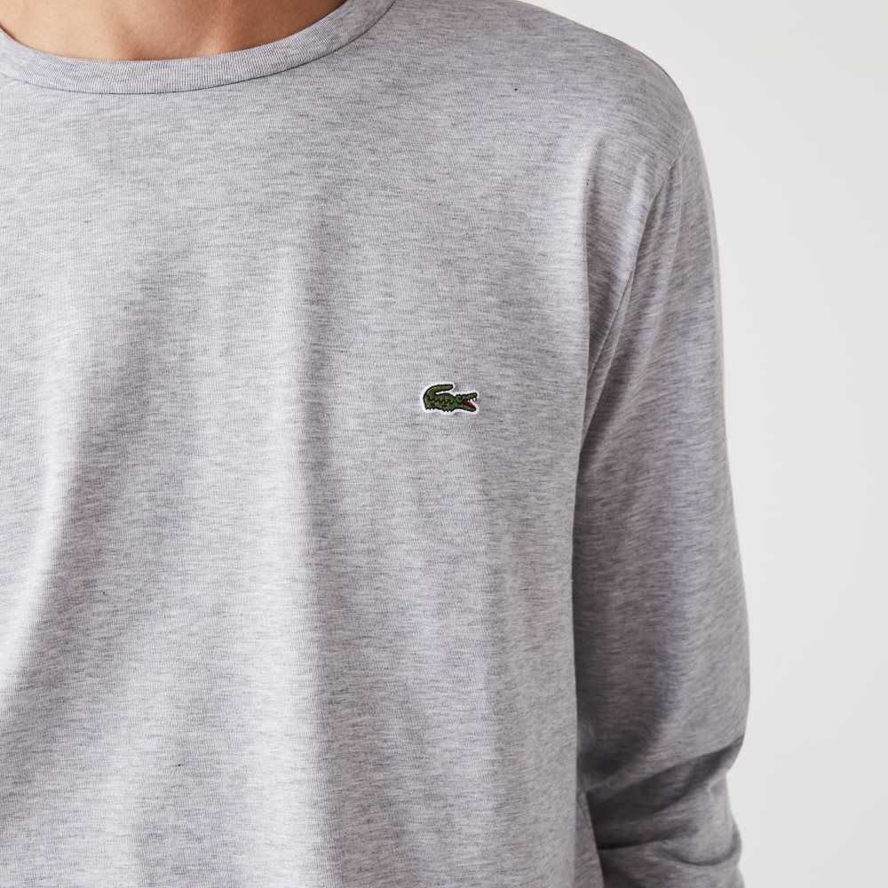 Lacoste Crew Neck Pima Cotton Jersey T-Shirt Grey Chine | GWI-596132