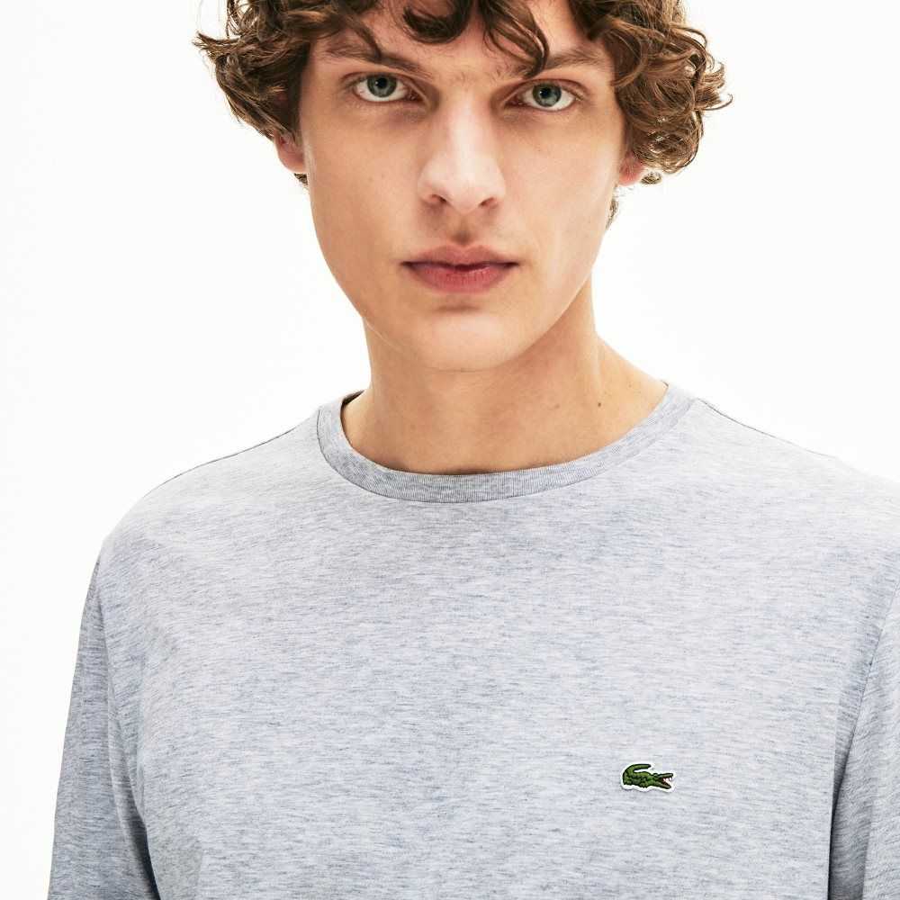 Lacoste Crew Neck Pima Cotton Jersey T-Shirt Grey Chine | GWI-596132