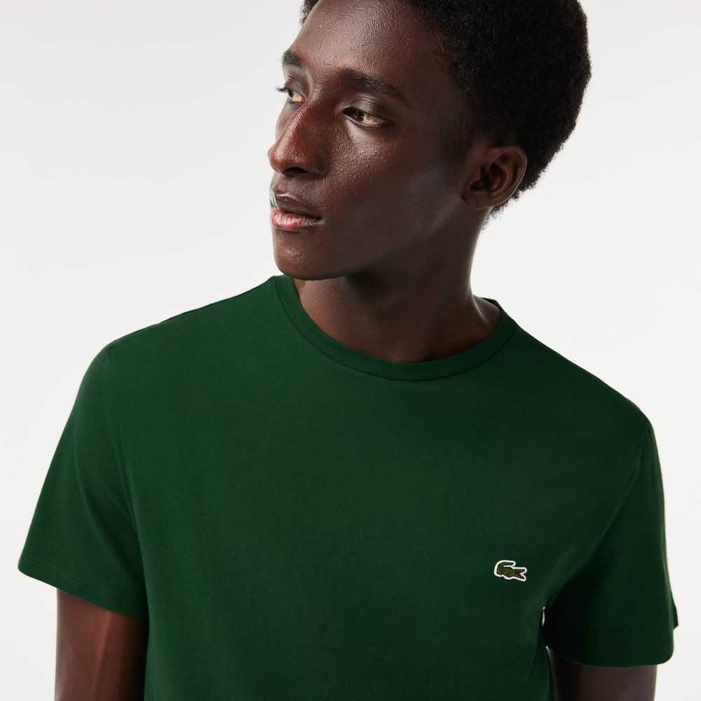 Lacoste Crew Neck Pima Cotton Jersey T-Shirt Green | ITF-739610