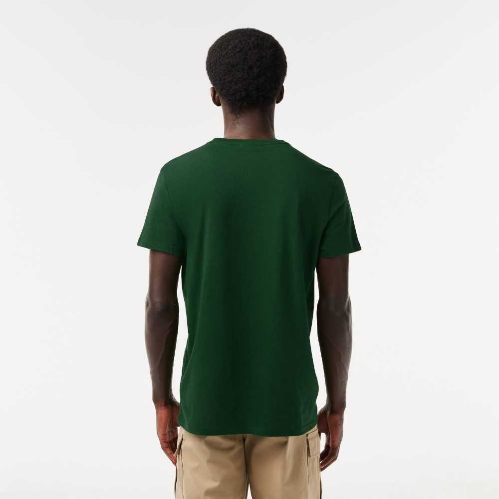 Lacoste Crew Neck Pima Cotton Jersey T-Shirt Green | ITF-739610