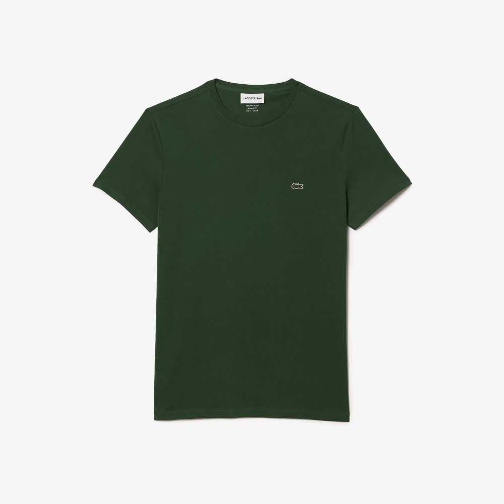 Lacoste Crew Neck Pima Cotton Jersey T-Shirt Green | ITF-739610