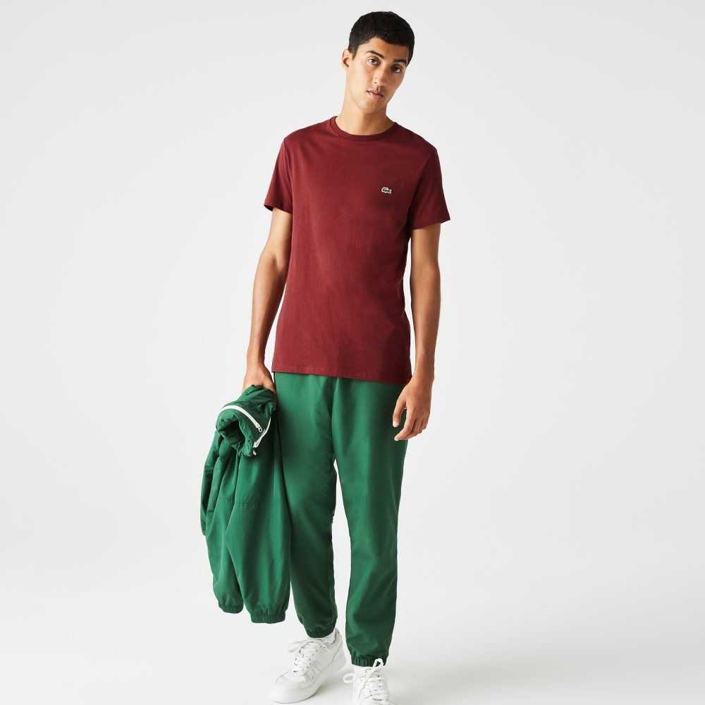 Lacoste Crew Neck Pima Cotton Jersey T-Shirt Bordeaux | MEK-398052