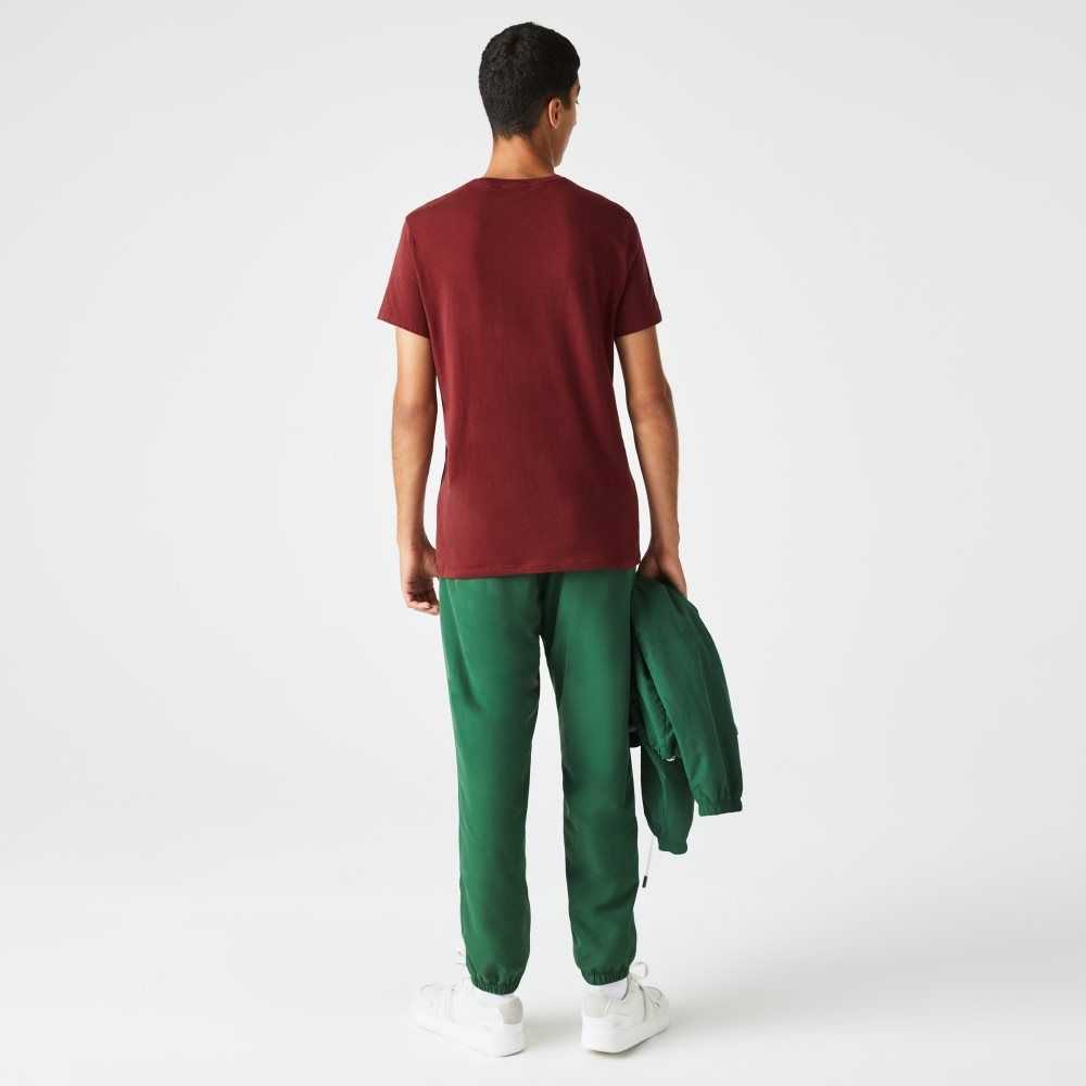 Lacoste Crew Neck Pima Cotton Jersey T-Shirt Bordeaux | MEK-398052