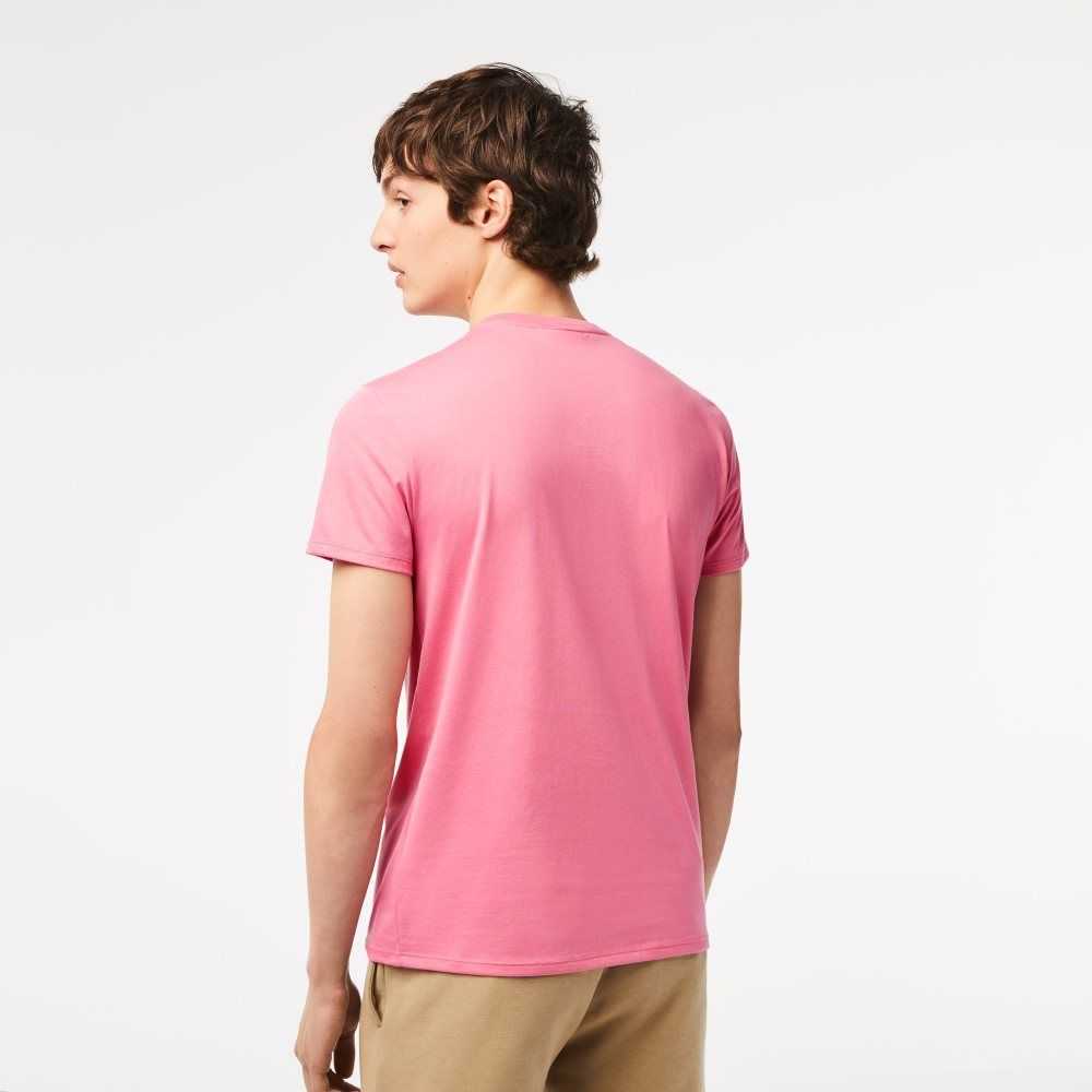 Lacoste Crew Neck Pima Cotton Jersey T-Shirt Pink | NUO-794658