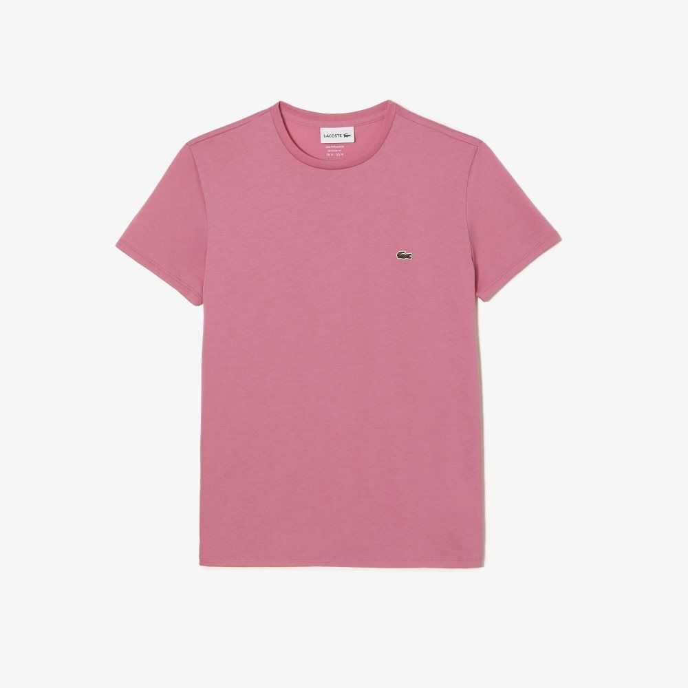 Lacoste Crew Neck Pima Cotton Jersey T-Shirt Pink | NUO-794658