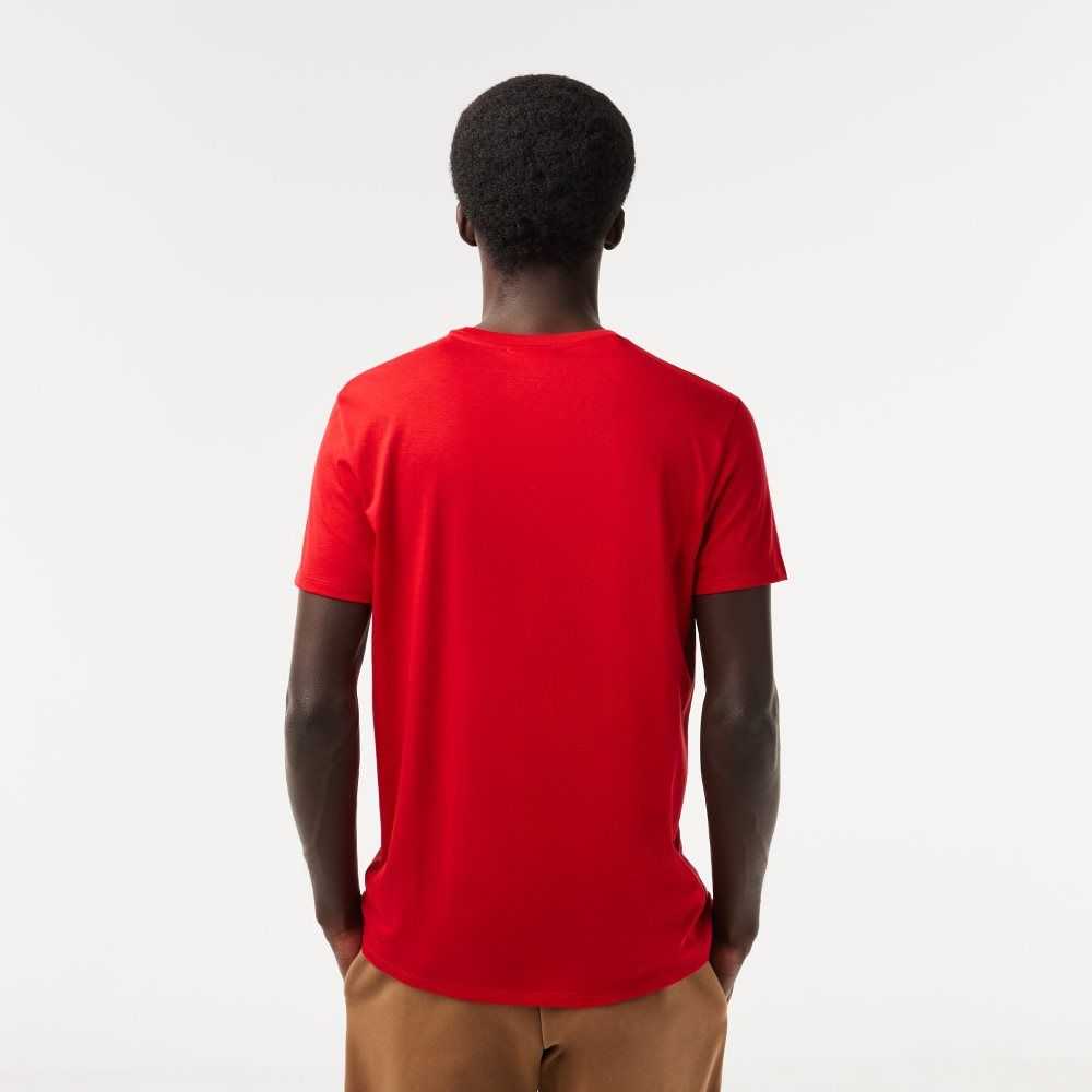 Lacoste Crew Neck Pima Cotton Jersey T-Shirt Red | OJK-348917