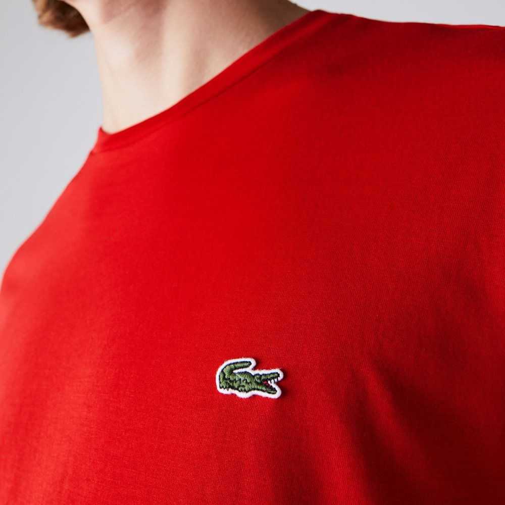 Lacoste Crew Neck Pima Cotton Jersey T-Shirt Red | OJK-348917