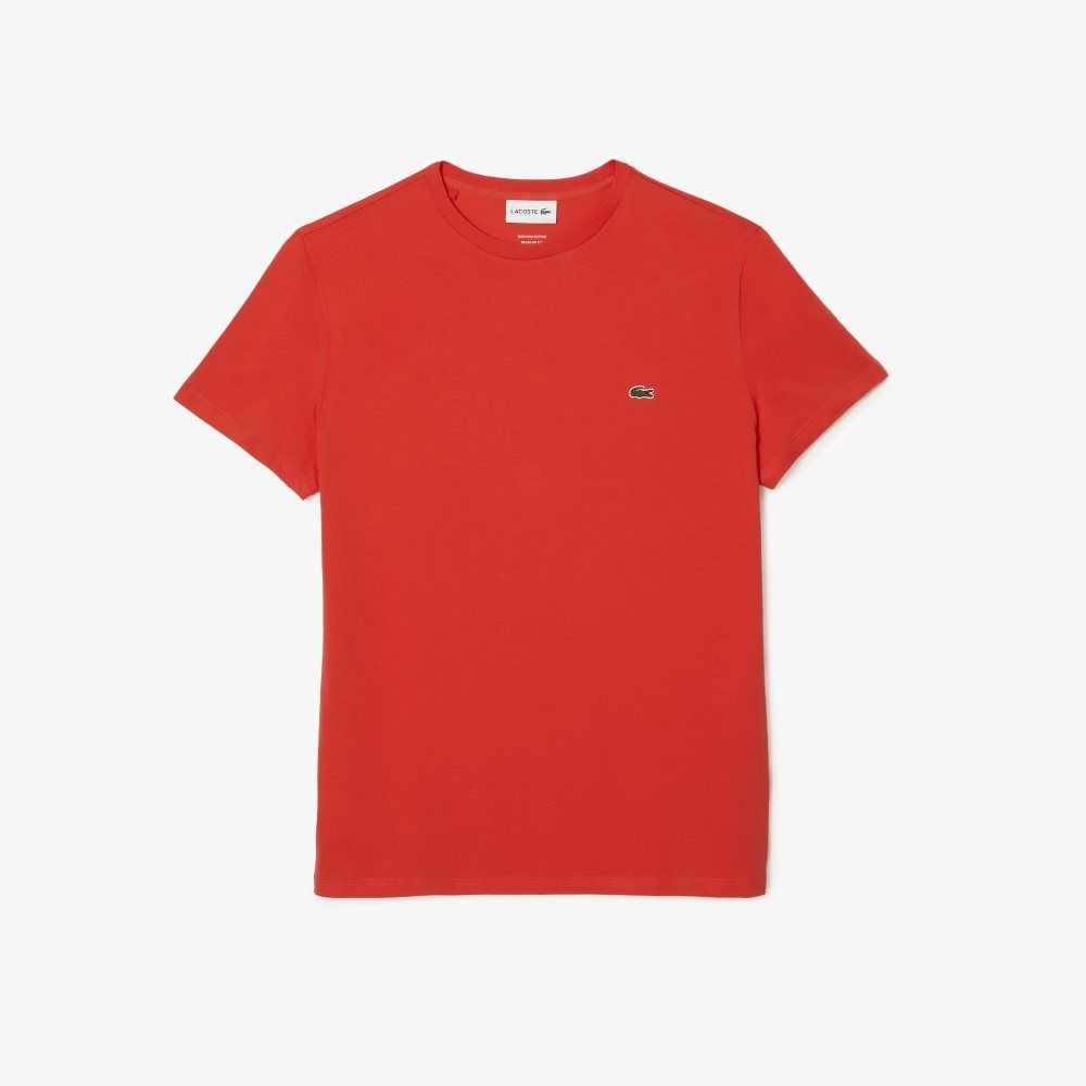 Lacoste Crew Neck Pima Cotton Jersey T-Shirt Orange | RLT-052798