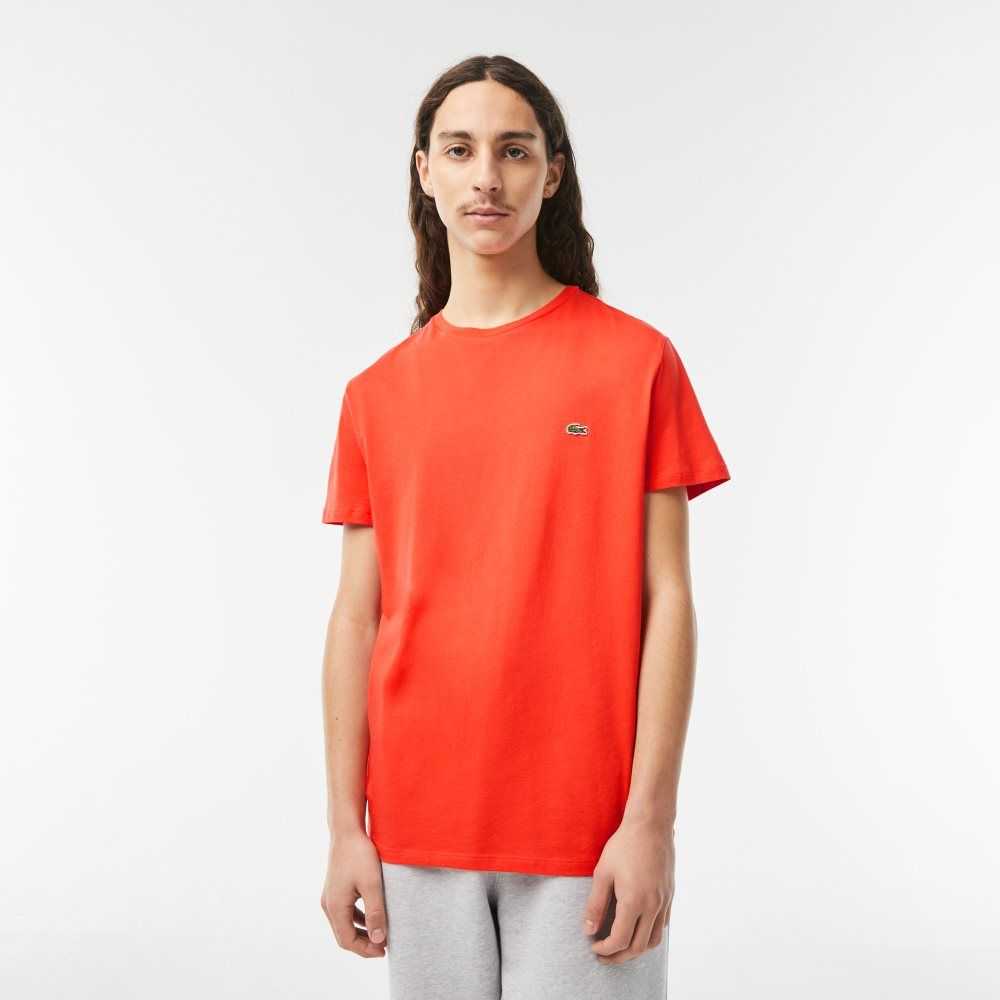 Lacoste Crew Neck Pima Cotton Jersey T-Shirt Orange | RLT-052798