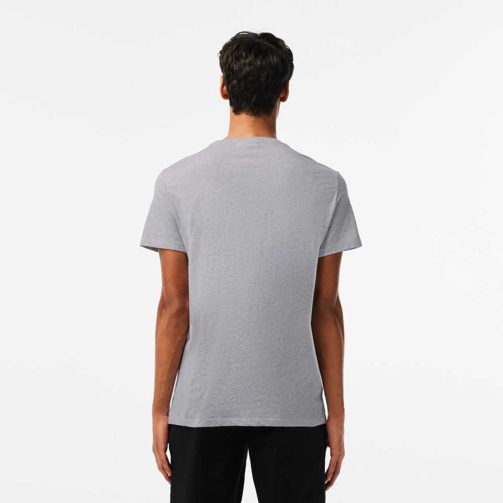 Lacoste Crew Neck Pima Cotton Jersey T-Shirt Grey Chine | RMO-750234