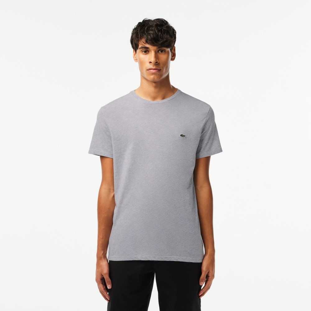 Lacoste Crew Neck Pima Cotton Jersey T-Shirt Grey Chine | RMO-750234