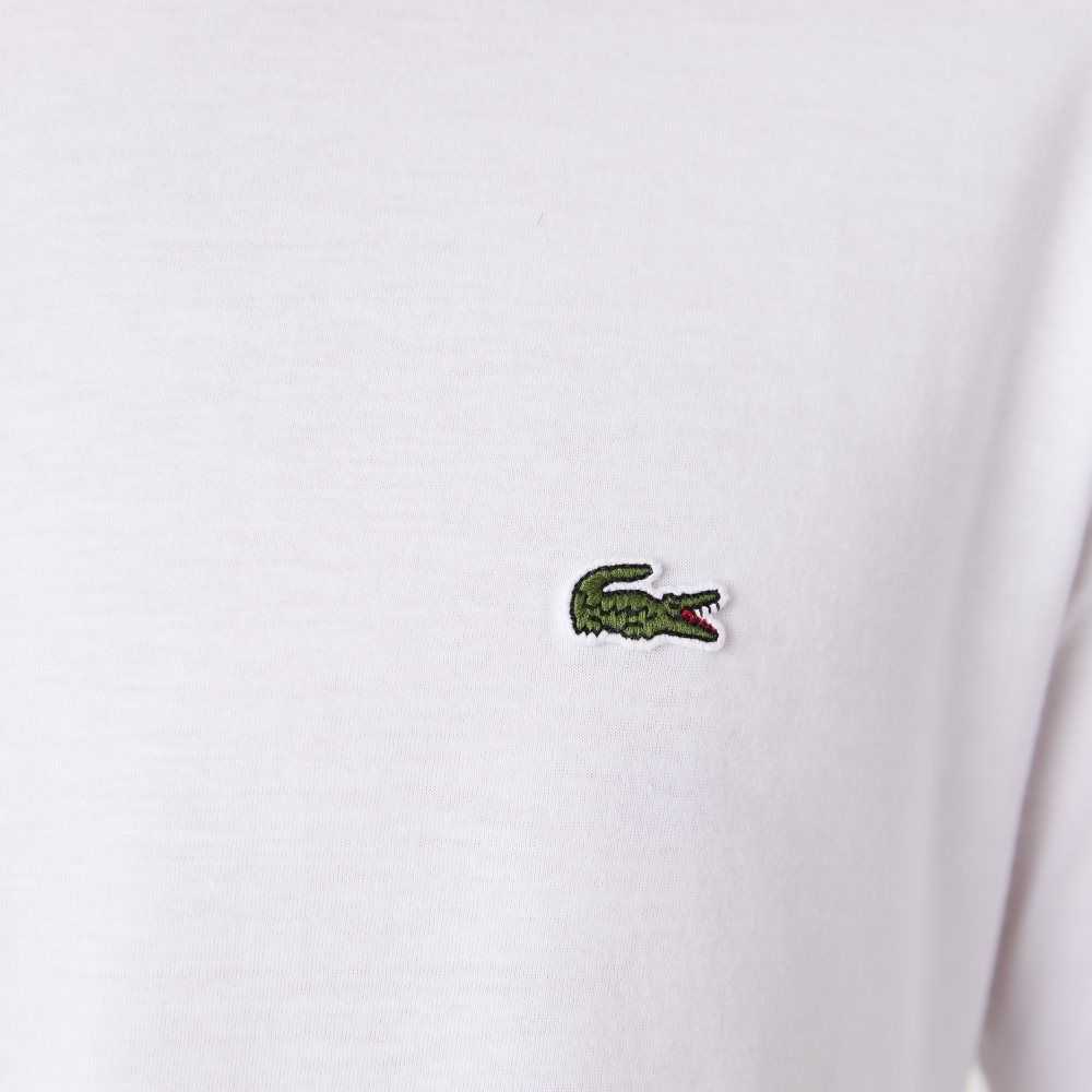 Lacoste Crew Neck Pima Cotton Jersey T-Shirt White | SPG-704158