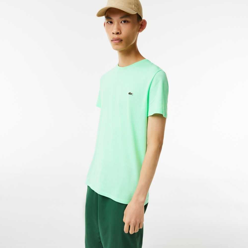 Lacoste Crew Neck Pima Cotton Jersey T-Shirt Light Green | VJZ-135689