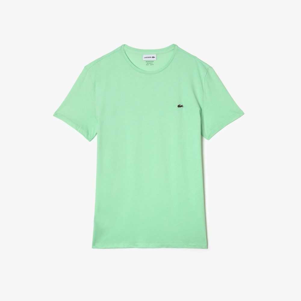 Lacoste Crew Neck Pima Cotton Jersey T-Shirt Light Green | VJZ-135689