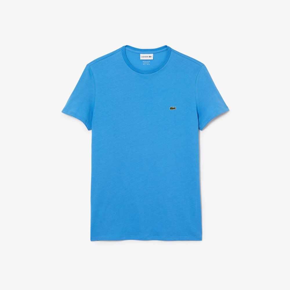 Lacoste Crew Neck Pima Cotton Jersey T-Shirt Blue | ZTS-237684