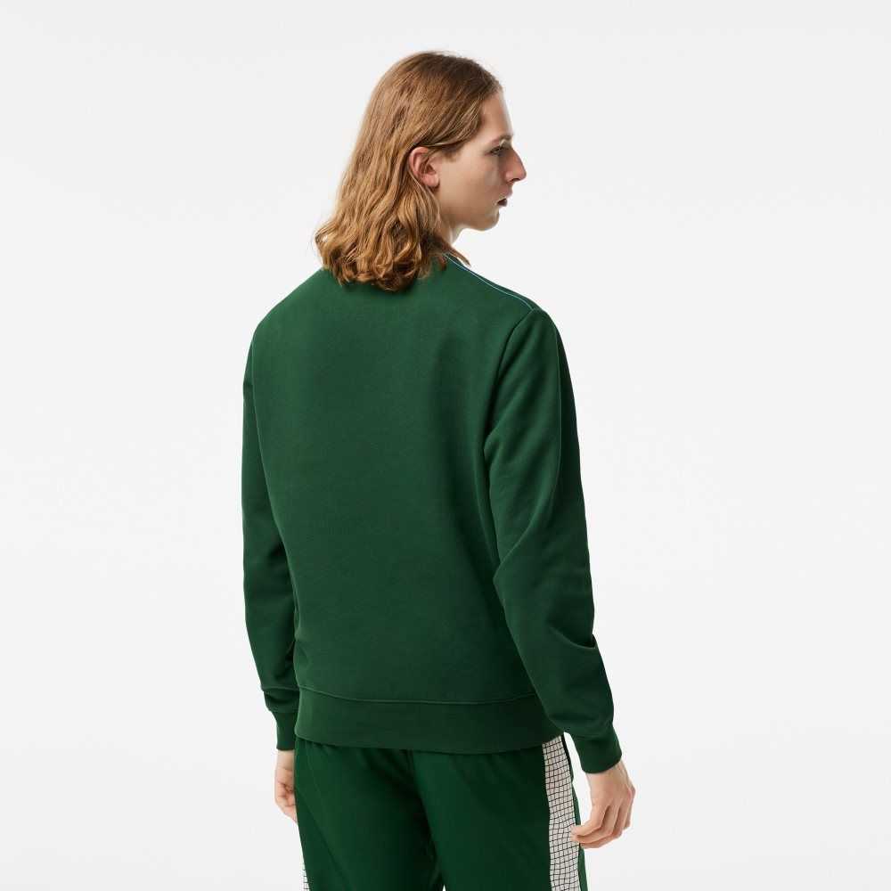 Lacoste Crew Neck Unbrushed Fleece Sweatshirt Green | VDP-437081