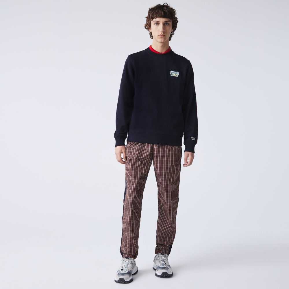 Lacoste Crew Neck Vintage Badge Fleece Sweatshirt Navy Blue | PBH-058163