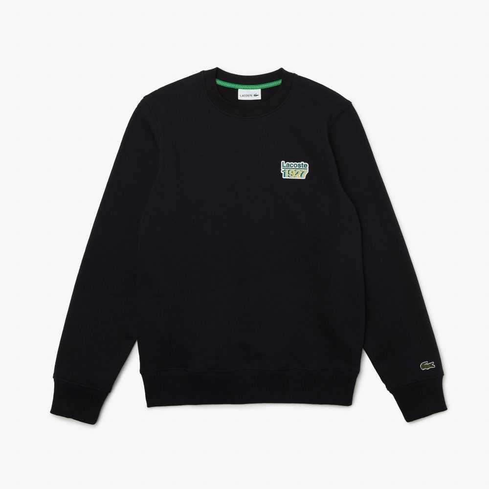 Lacoste Crew Neck Vintage Badge Fleece Sweatshirt Navy Blue | PBH-058163