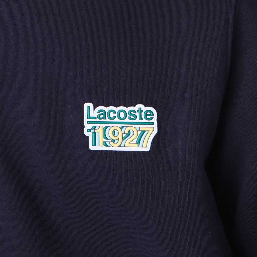 Lacoste Crew Neck Vintage Badge Fleece Sweatshirt Navy Blue | PBH-058163