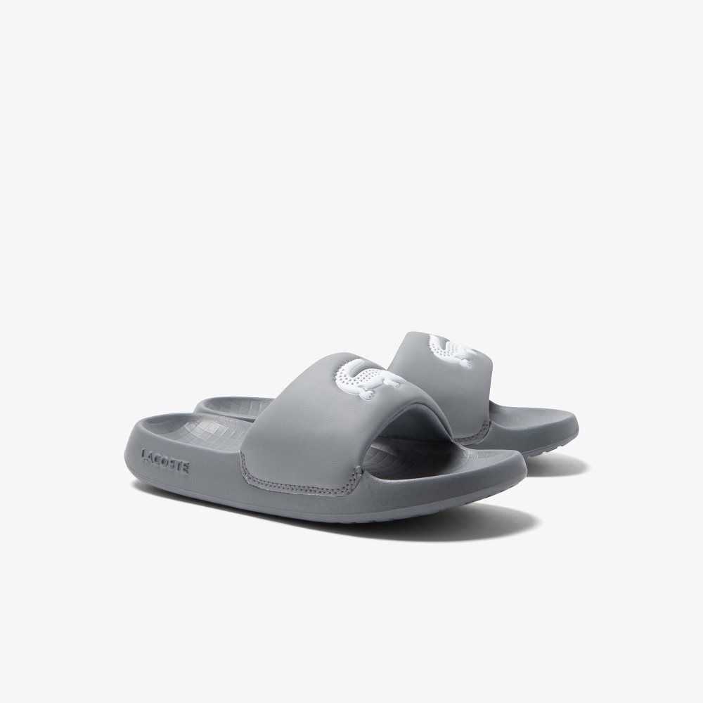 Lacoste Croco 1.0 Slides Grey/White | EMR-847560