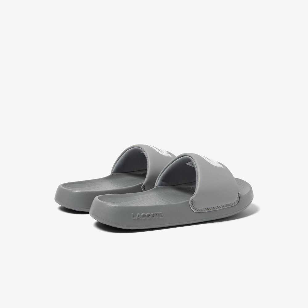 Lacoste Croco 1.0 Slides Grey/White | EMR-847560