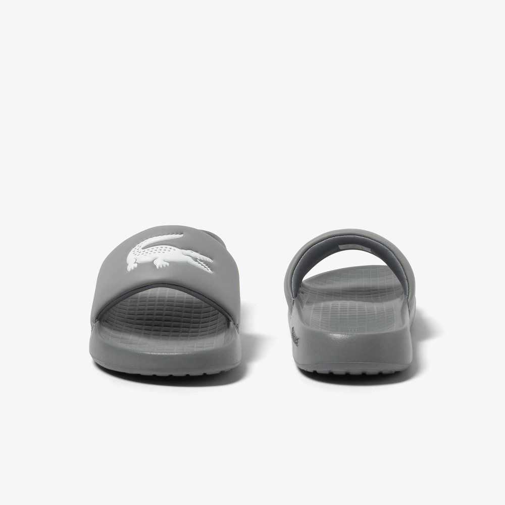 Lacoste Croco 1.0 Slides Grey/White | EMR-847560