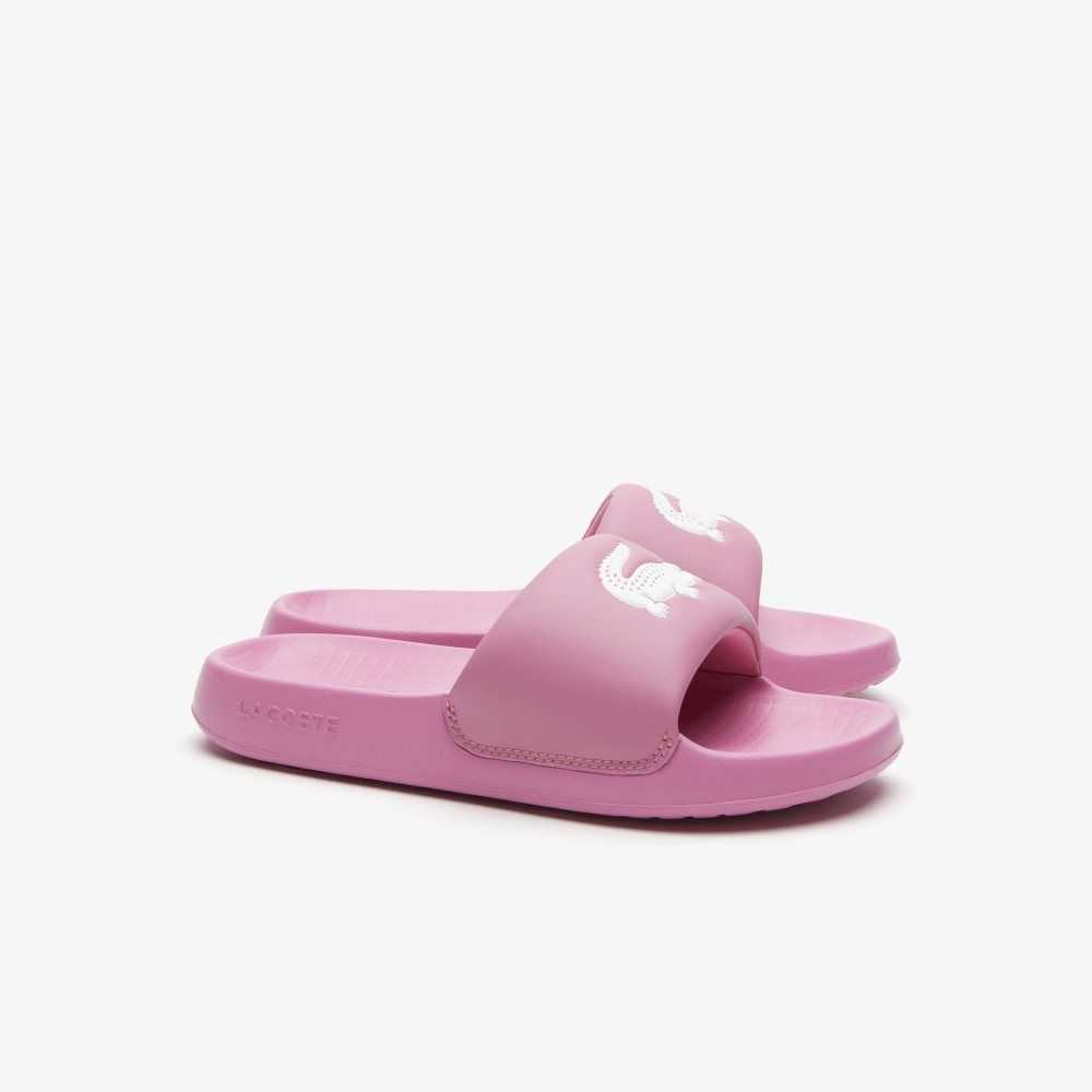 Lacoste Croco 1.0 Slides Pink/White | OJV-906281