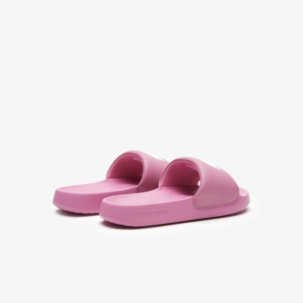 Lacoste Croco 1.0 Slides Pink/White | OJV-906281