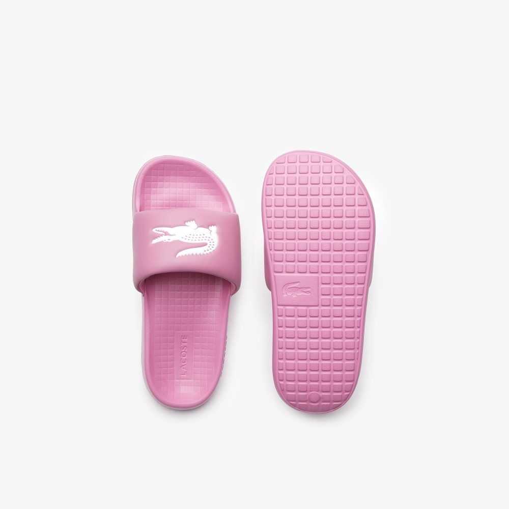 Lacoste Croco 1.0 Slides Pink/White | OJV-906281