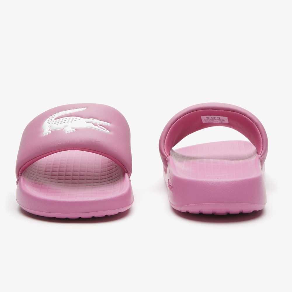 Lacoste Croco 1.0 Slides Pink/White | OJV-906281