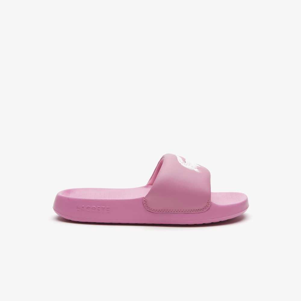 Lacoste Croco 1.0 Slides Pink/White | OJV-906281