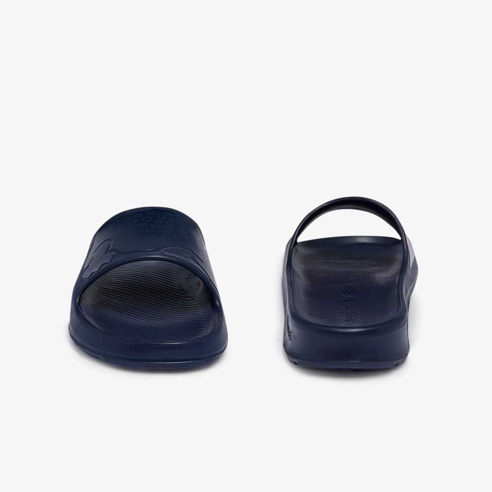 Lacoste Croco 2.0 Logo Strap Slides Navy/Navy | VRA-269483