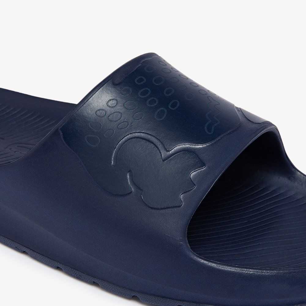 Lacoste Croco 2.0 Logo Strap Slides Navy/Navy | VRA-269483