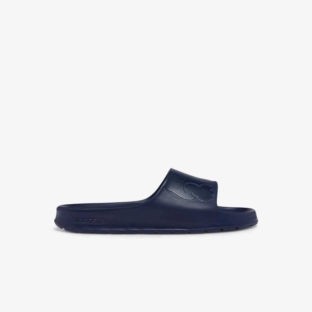 Lacoste Croco 2.0 Logo Strap Slides Navy/Navy | VRA-269483