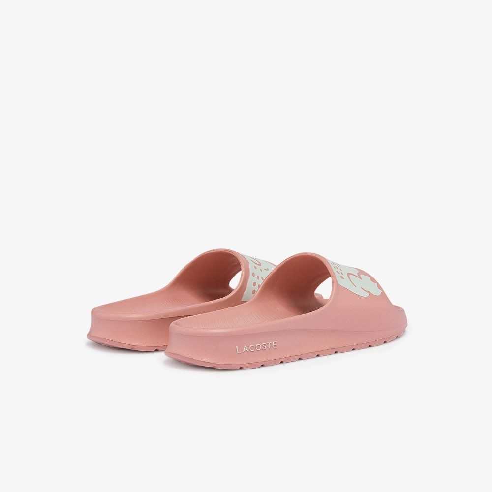 Lacoste Croco 2.0 Print Slides Light Pink/White | RJT-786093