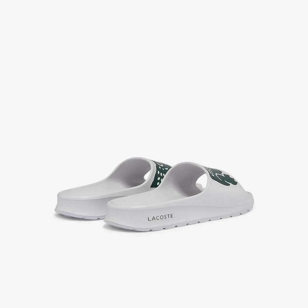 Lacoste Croco 2.0 Print Slides White/Dark Green | AUV-463072