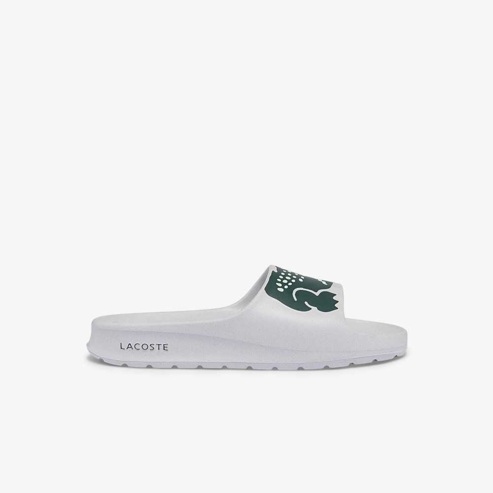 Lacoste Croco 2.0 Print Slides White/Dark Green | AUV-463072